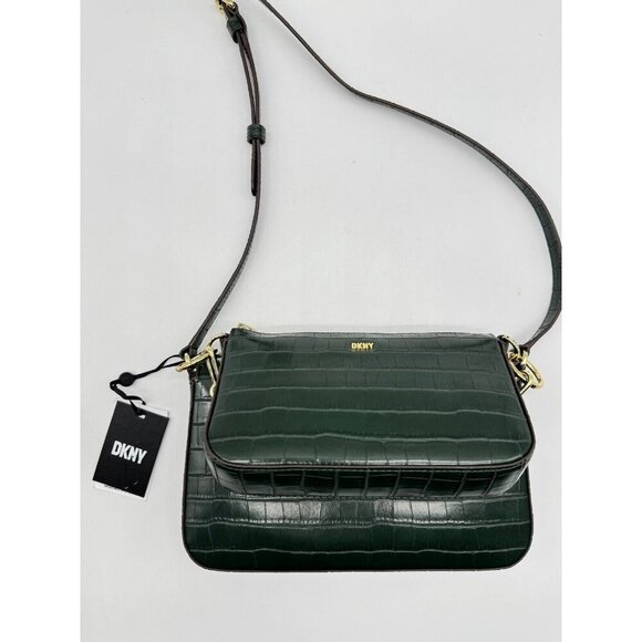 DKNY Lexi textured double shoulder crossbody bag - GREEN - Picture 9 of 10